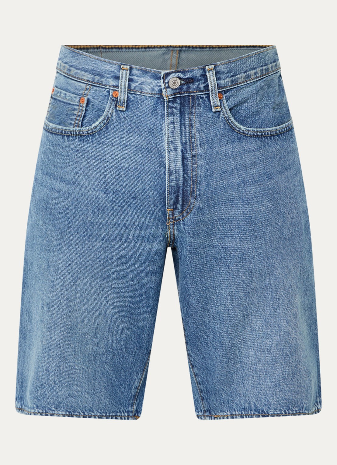 Levi's 478 loose fit korte broek van denim met medium wassing - voorkant 3 indigo