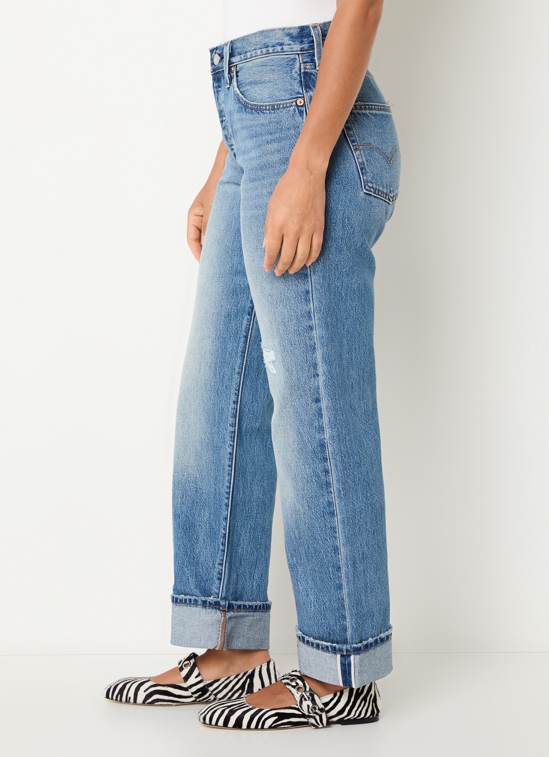 Levi's 501 90's high waist straight fit jeans met medium wassing - detail 3 indigo