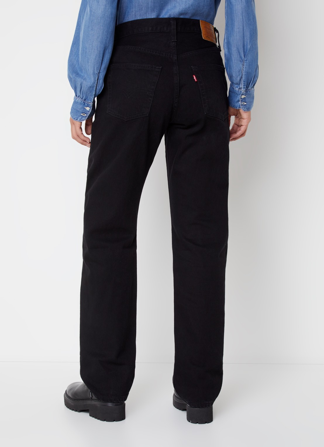 Levi's 501 90's Mid waist straight leg jeans met gekleurde wassing - achterkant 3 zwart