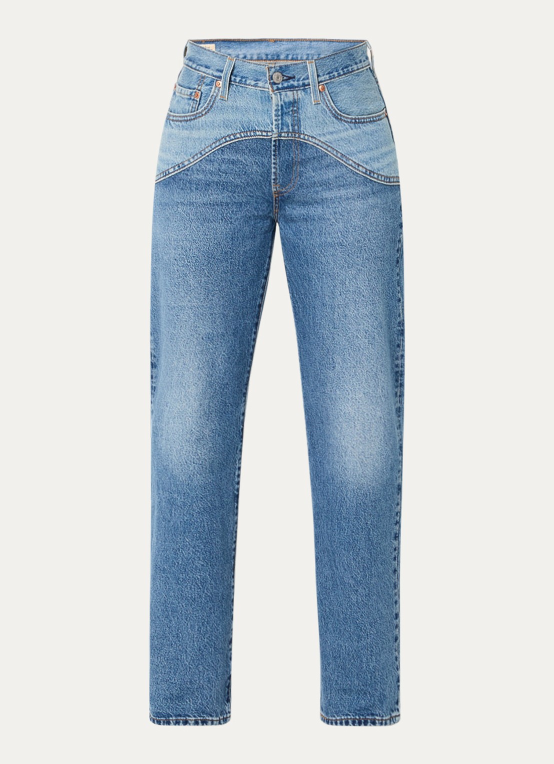 Levi's 501 90's western high waist straight leg jeans met medium wassing - voorkant 4 indigo