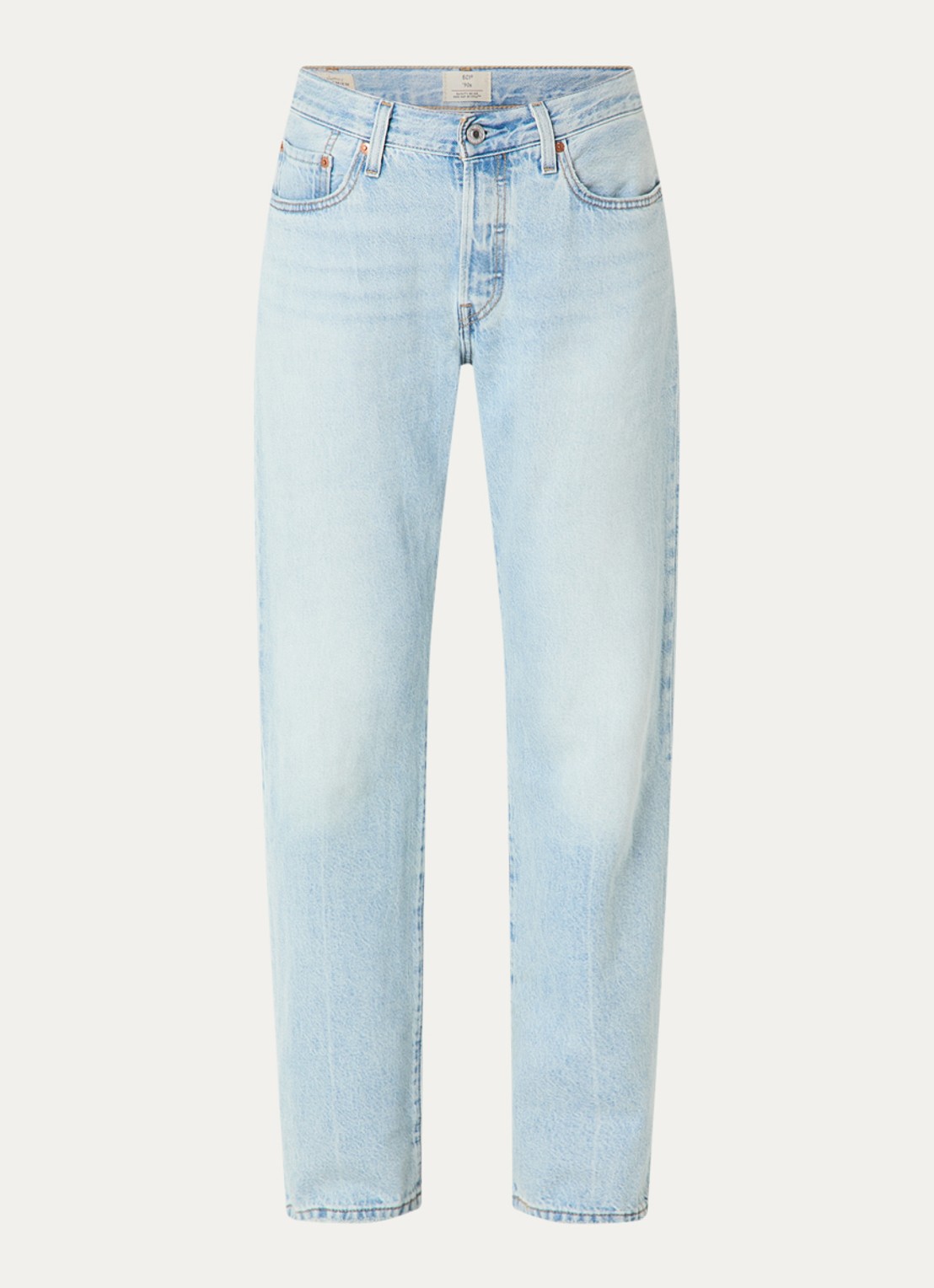 Levi's 501 90s mid waist straight leg jeans met lichte wassing - voorkant 4 indigo