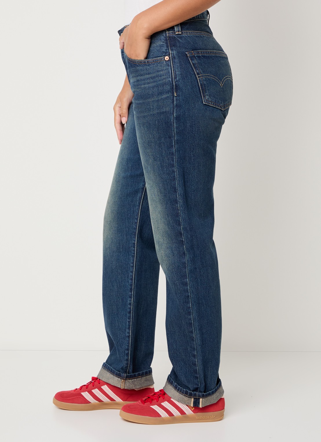 Levi's 501 '90s mid waist straight leg jeans met medium wassing - detail 3 indigo