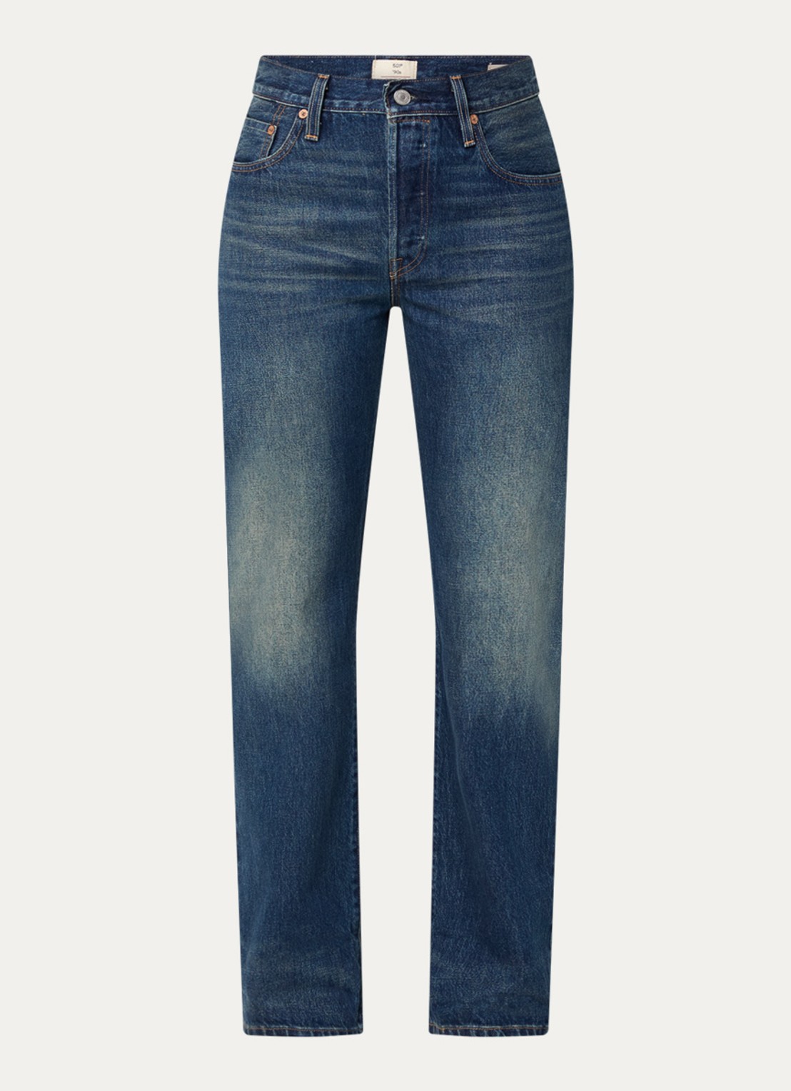 Levi's 501 '90s mid waist straight leg jeans met medium wassing - voorkant 4 indigo