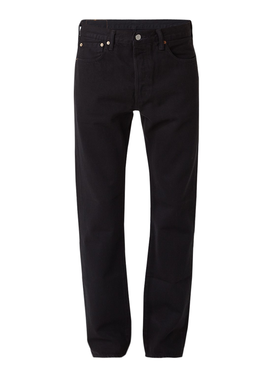 Levi's 501 high rise straight leg jeans met knoopsluiting - voorkant zwart