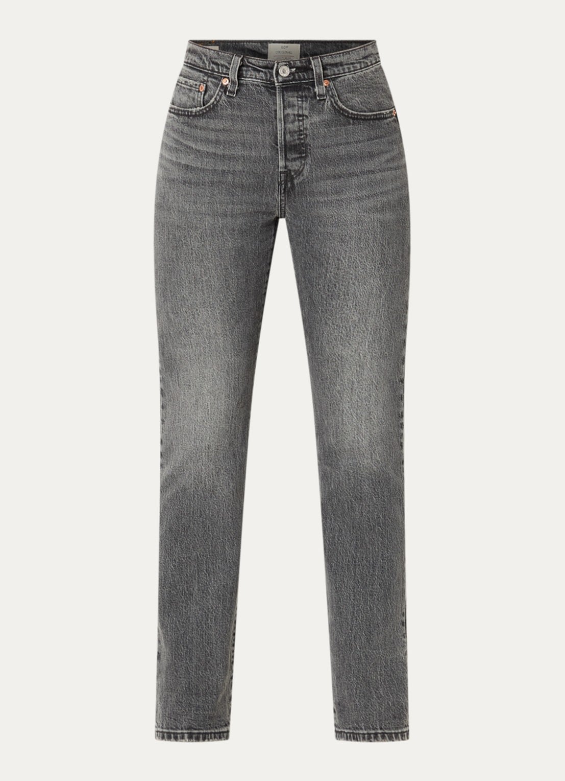 Levi's 501 high waist slim fit jeans met gekleurde wassing - voorkant donkergrijs