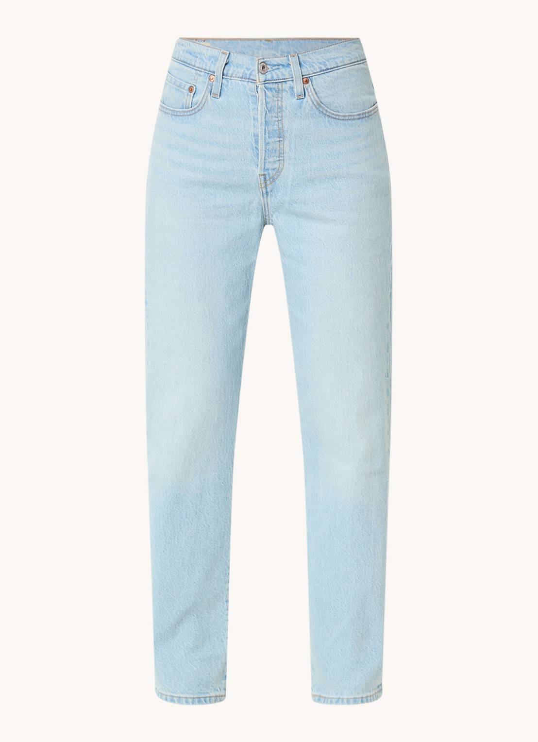 Levi's 501 high waist slim fit jeans met lichte wassing - voorkant 4 indigo