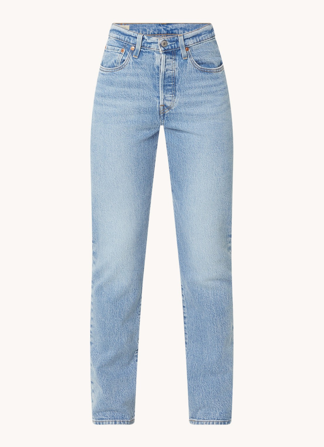 Levi's 501 high waist straight leg jeans met medium wassing - voorkant 2 indigo