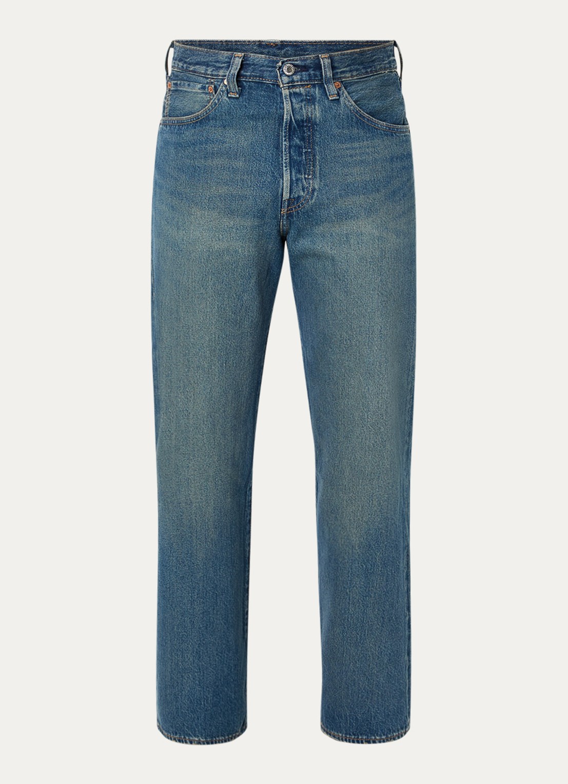 Levi's 501 loose fit jeans met medium wassing - voorkant 4 indigo