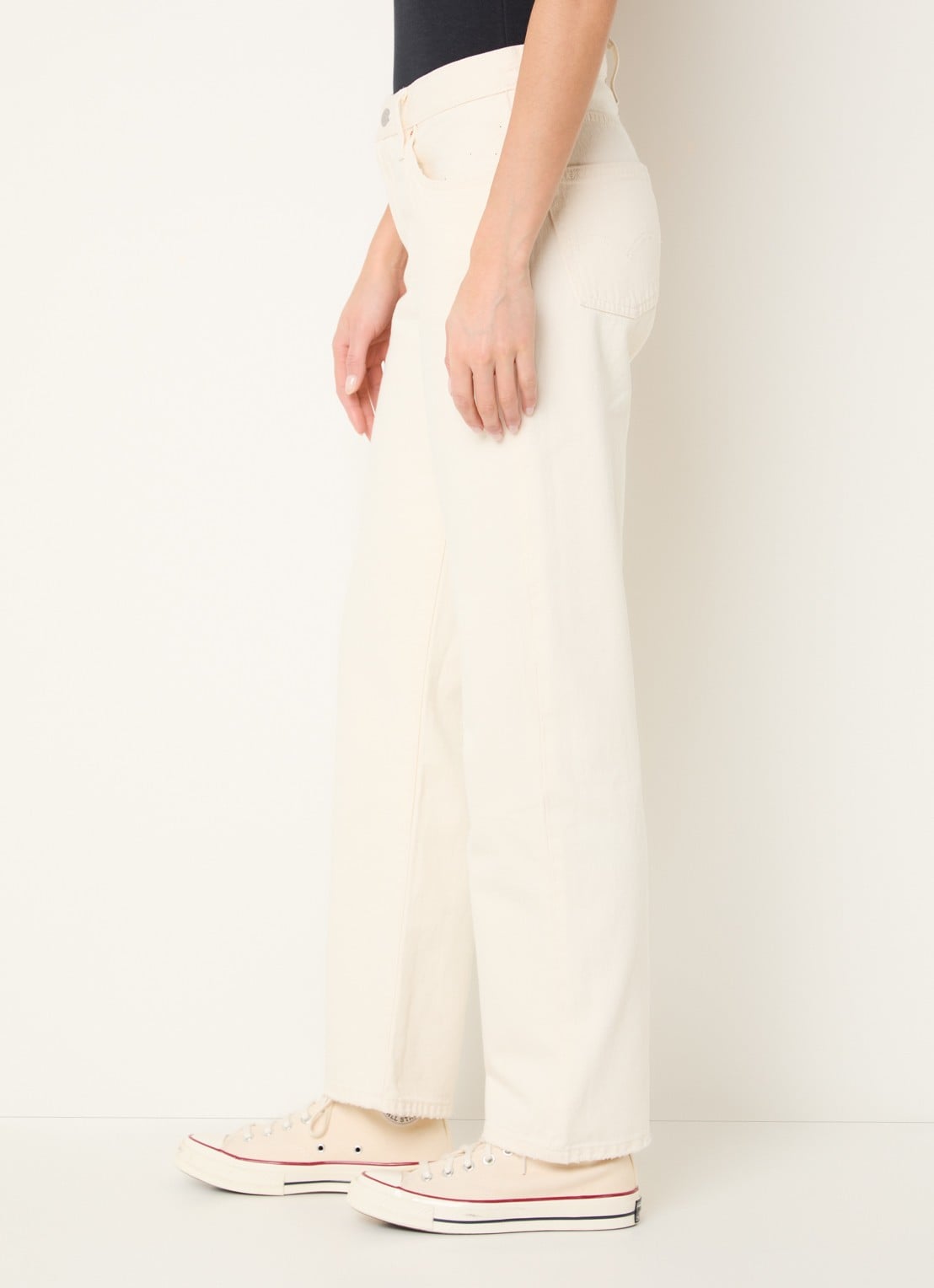 Levi's 501 Low waist straight fit jeans met gekleurde wassing - detail 5 beige