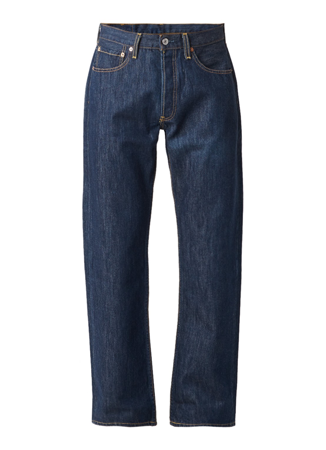 Levi's 501 mid waist straight leg jeans met donkere wassing - voorkant 2 indigo