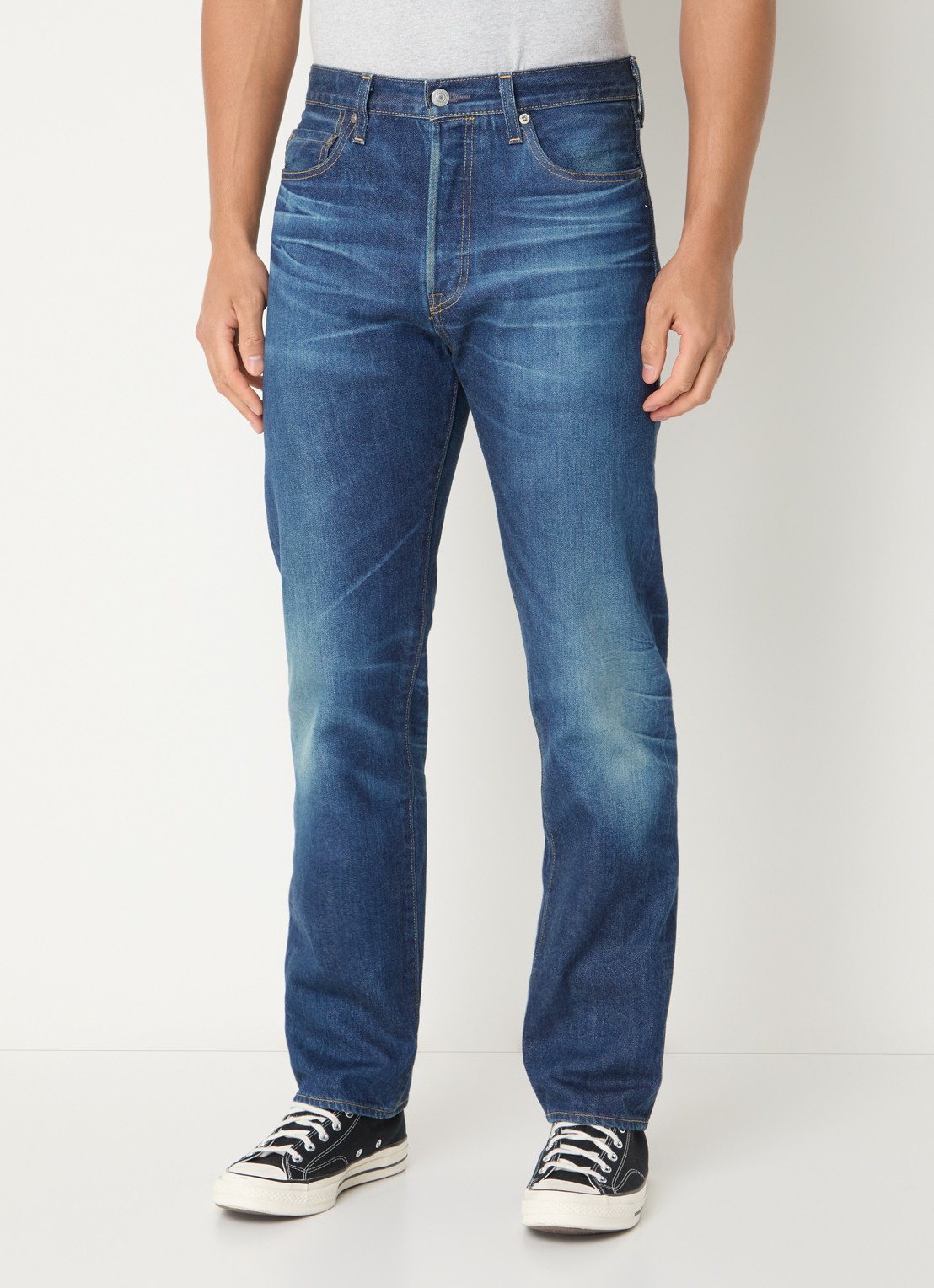 Levi's 501 slim fit jeans met donkere wassing en steekzakken - detail 3 indigo