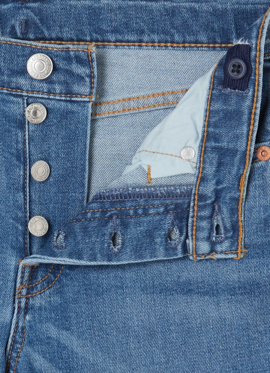 Levi's 501 slim fit jeans met stretch - detail 3 indigo