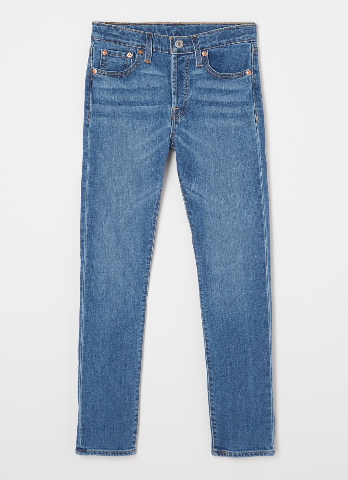 Levi's 501 slim fit jeans met stretch - voorkant indigo