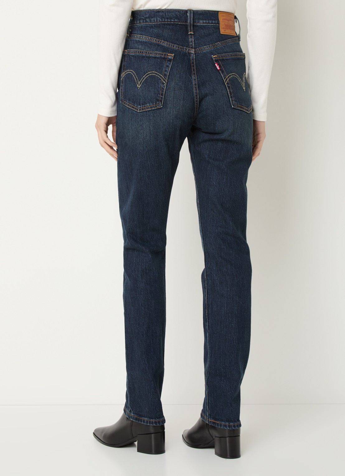 Levi's 501 straight fit jeans met donkere wassing - achterkant 5 indigo