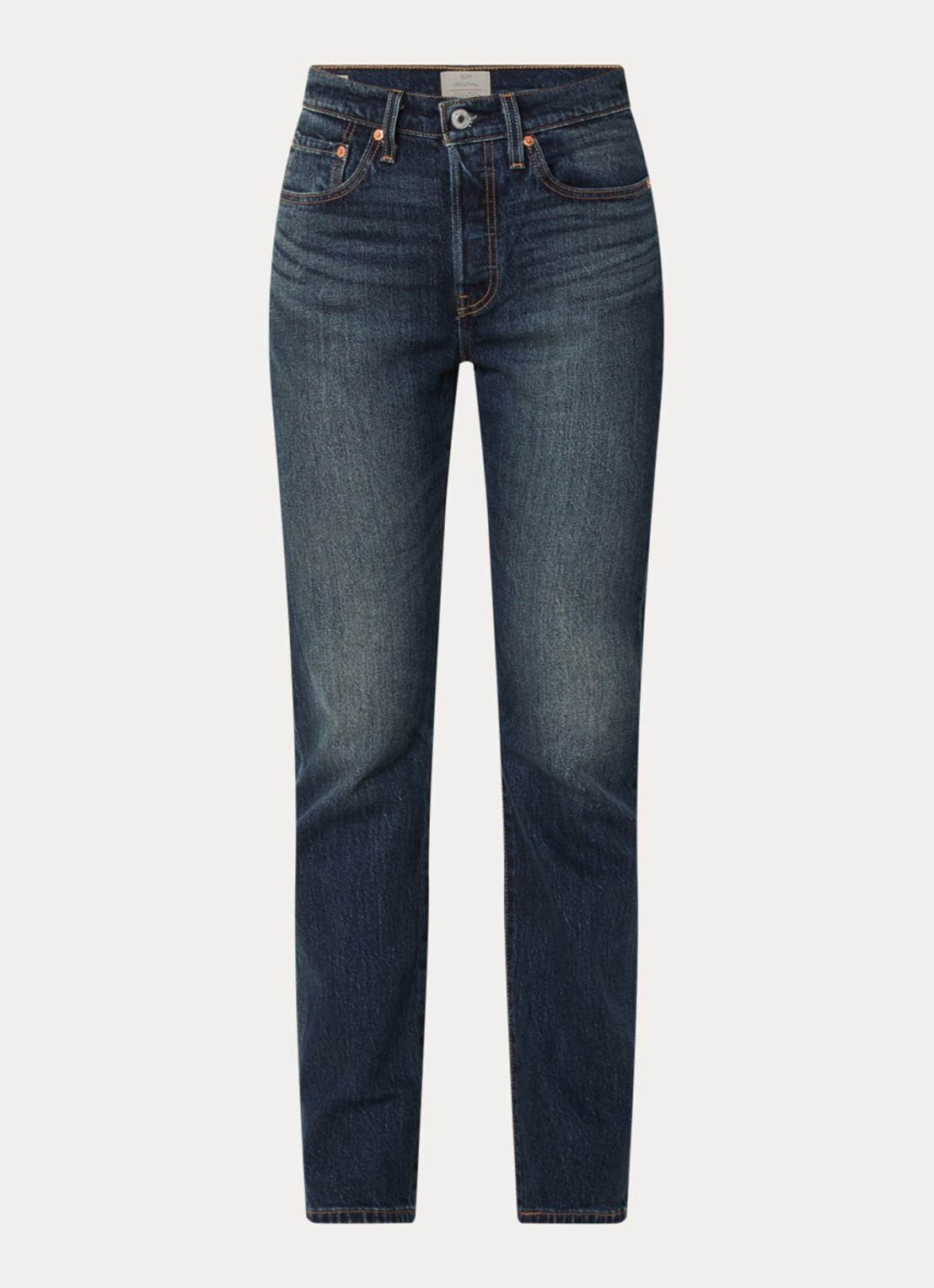 Levi's 501 straight fit jeans met donkere wassing - voorkant indigo