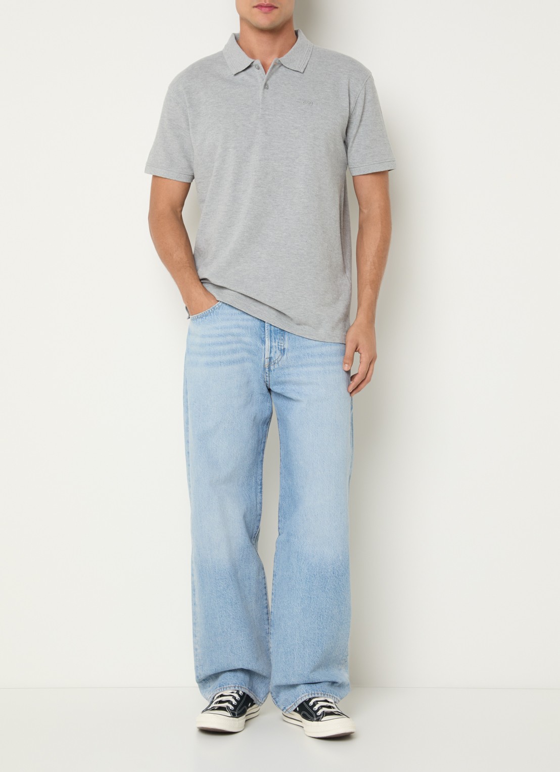 Levi's 501 Straight fit jeans met lichte wassing en steekzakken - voorkant 4 indigo