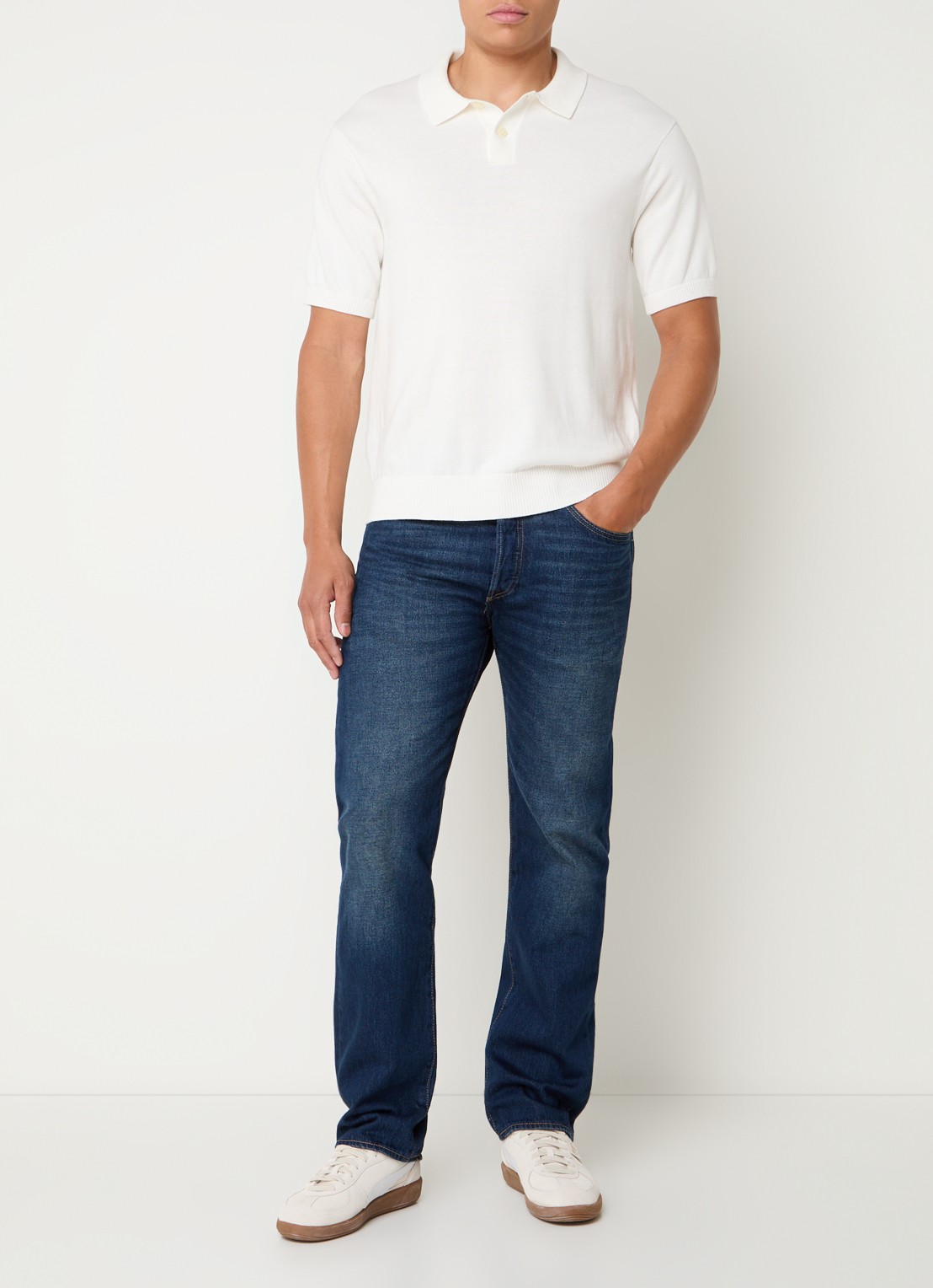 Levi's 501 straight leg jeans met donkere wassing - voorkant 4 indigo