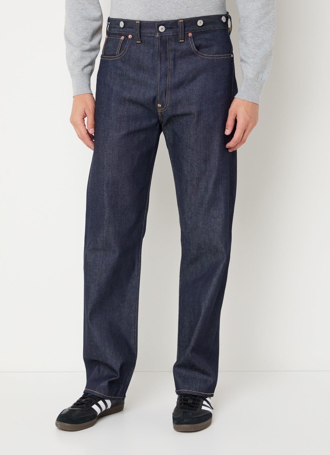 Levi's 501 straight leg jeans met donkere wassing - detail 2 indigo