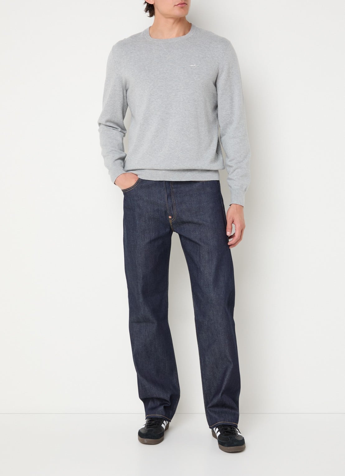 Levi's 501 straight leg jeans met donkere wassing - voorkant 5 indigo