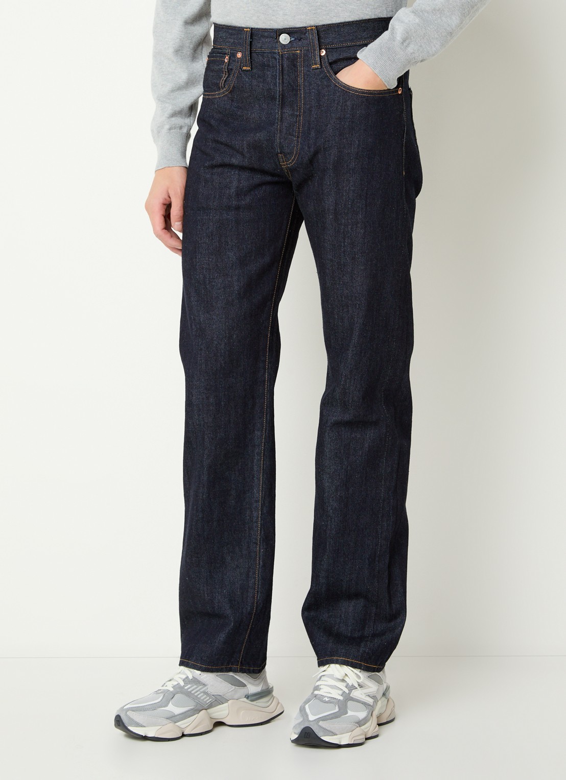 Levi's 501 straight leg jeans met donkere wassing - detail 3 indigo