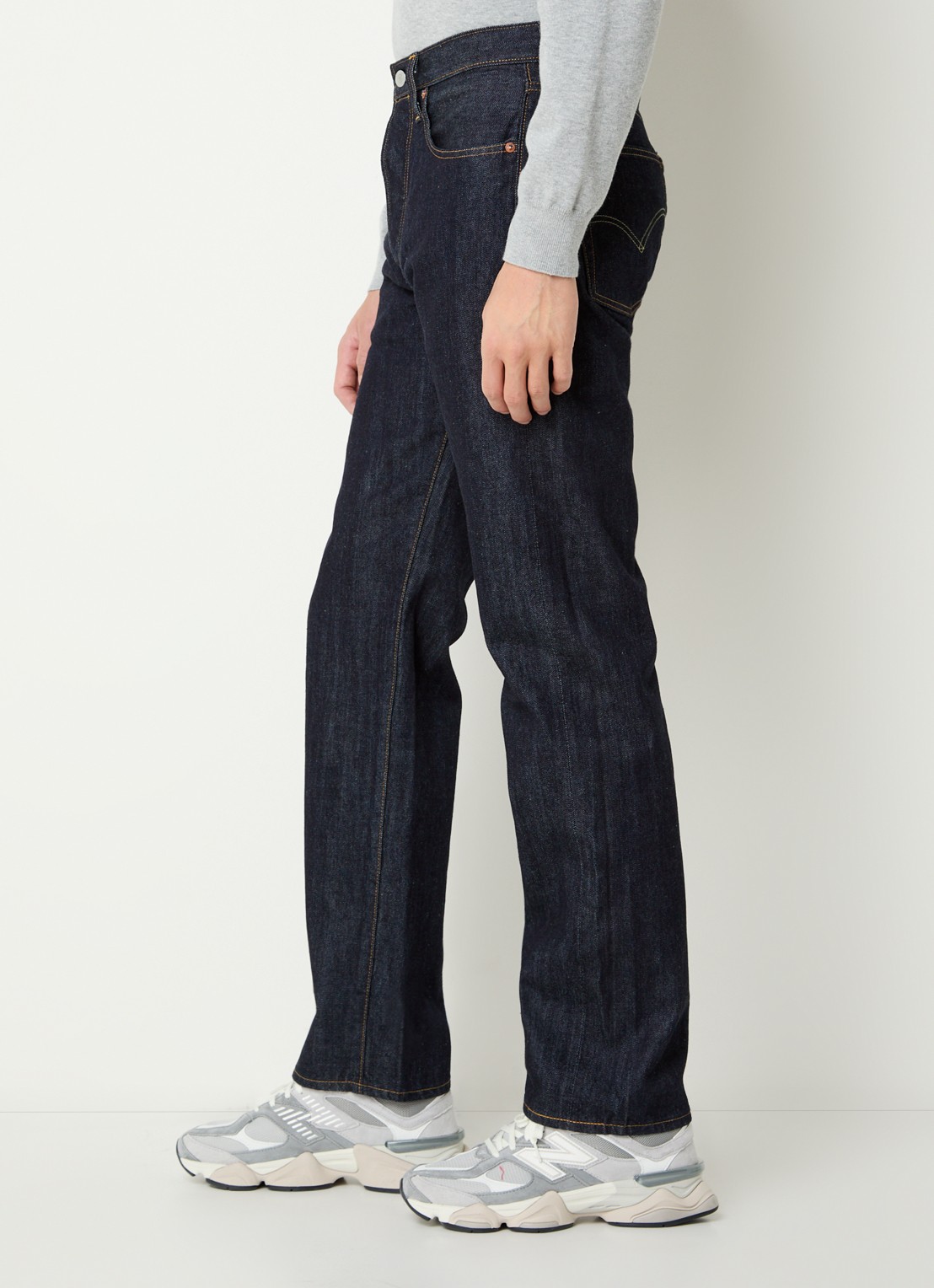 Levi's 501 straight leg jeans met donkere wassing - detail 4 indigo