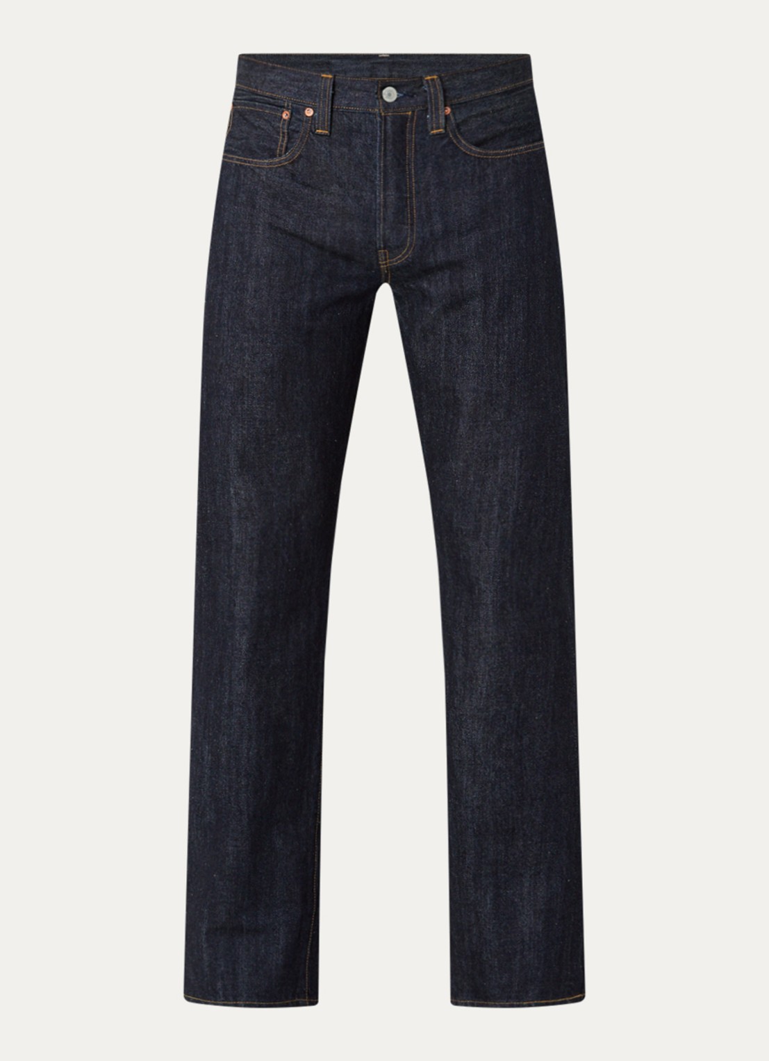 Levi's 501 straight leg jeans met donkere wassing - voorkant indigo