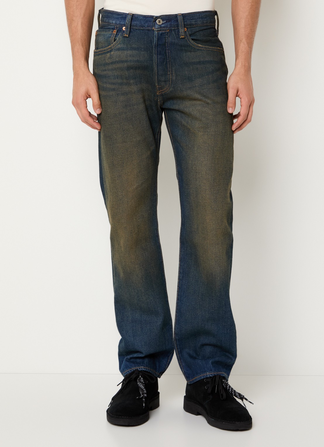 Levi's 501 straight leg jeans met donkere wassing - detail 2 indigo
