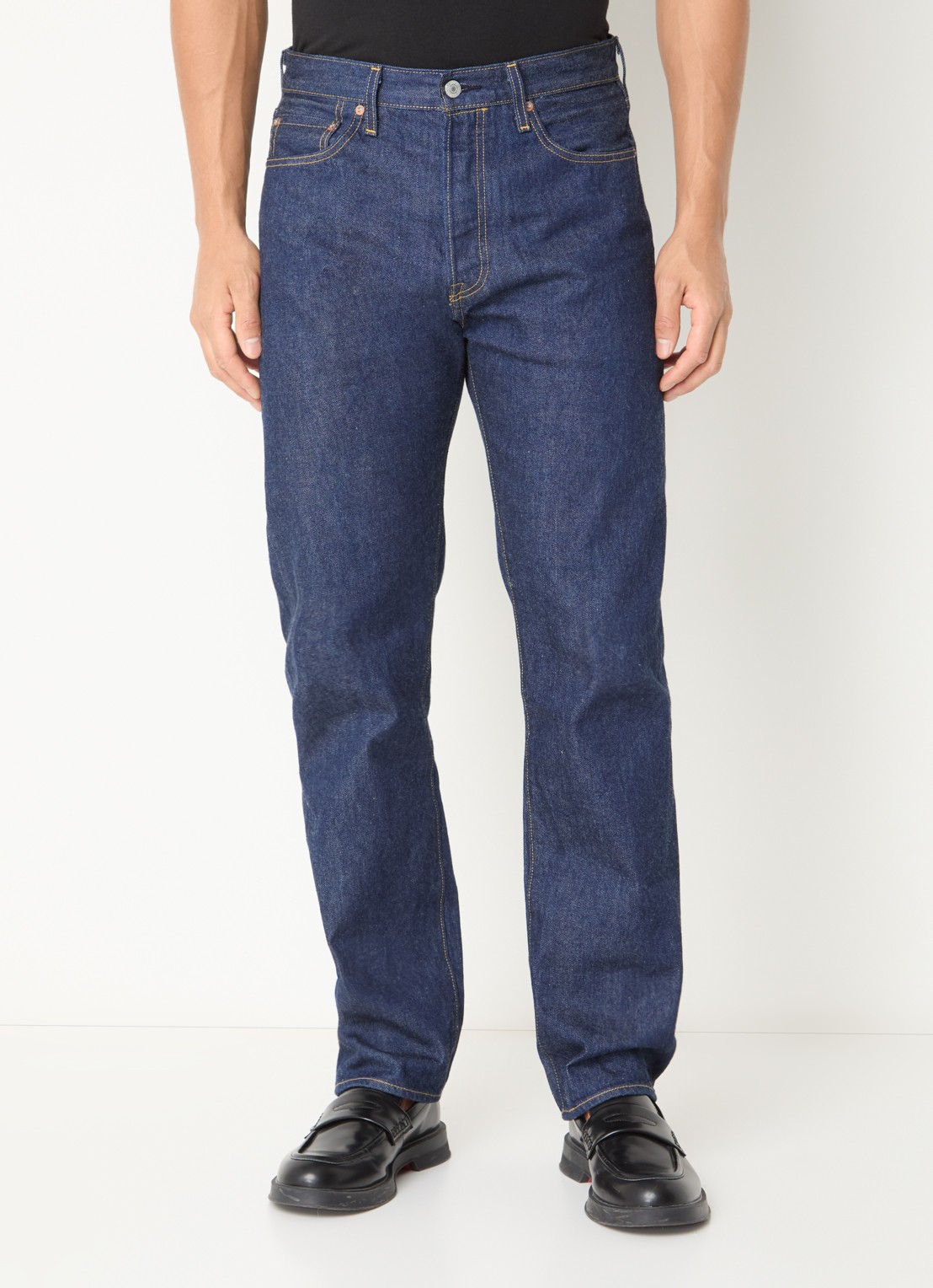 Levi's 501 straight leg jeans met donkere wassing - detail 2 indigo