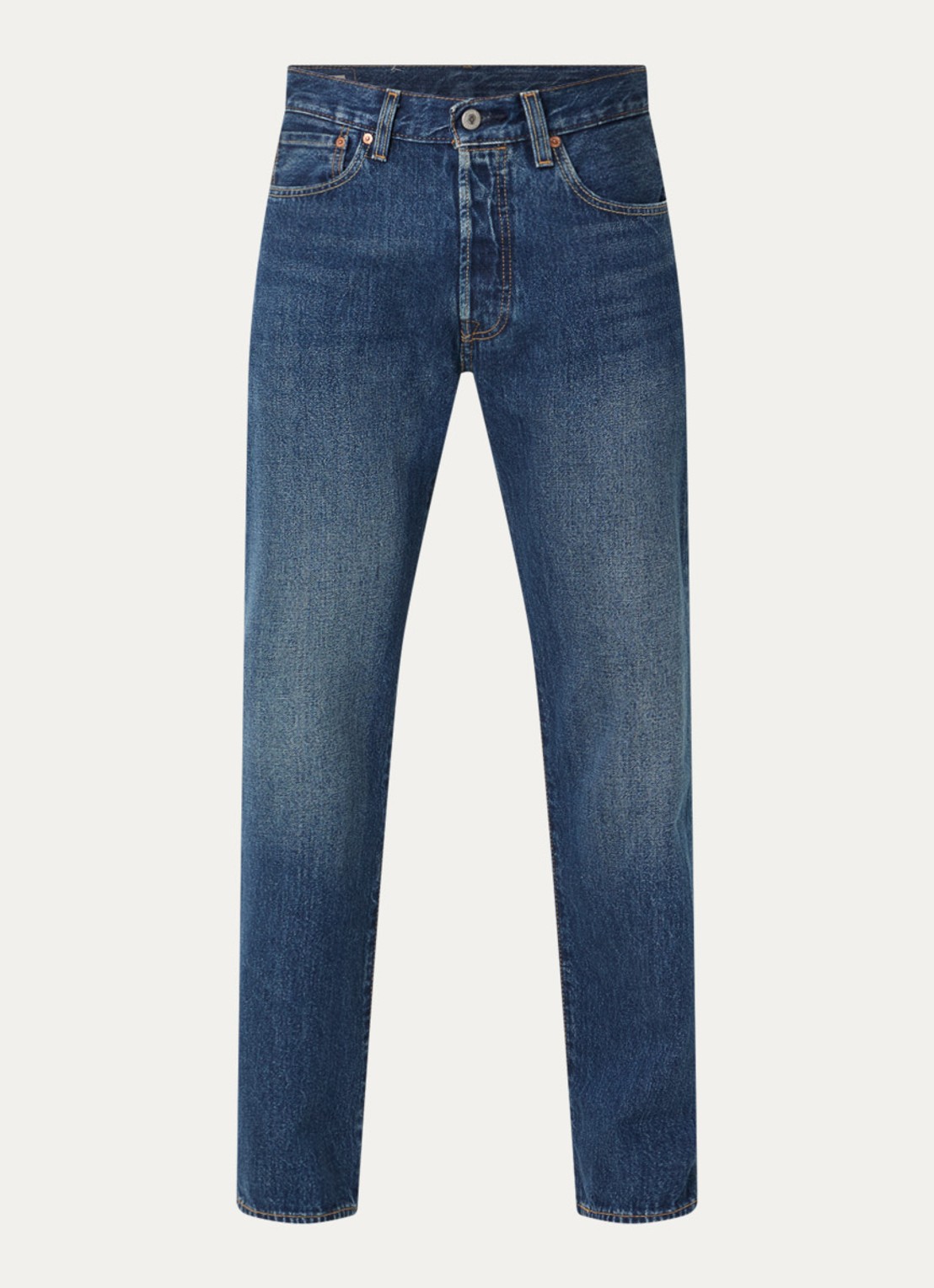 Levi's 501 straight leg jeans met donkere wassing - voorkant indigo