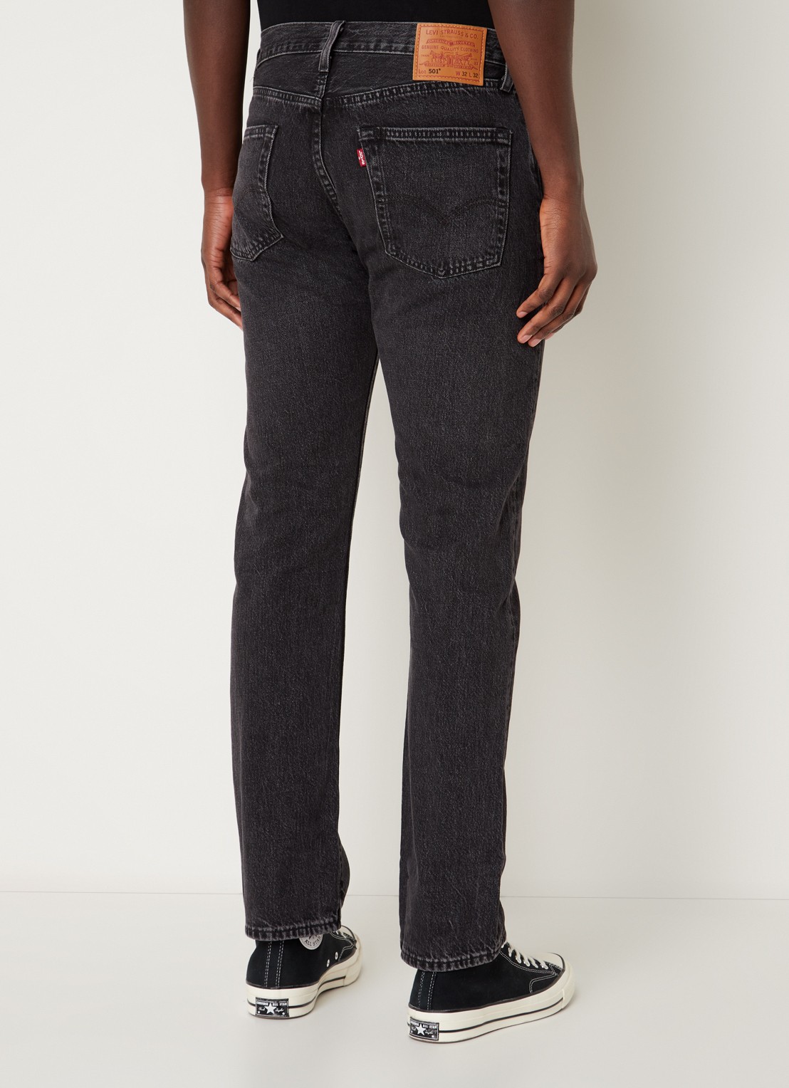 Levi's 501 straight leg jeans met gekleurde wassing - achterkant zwart