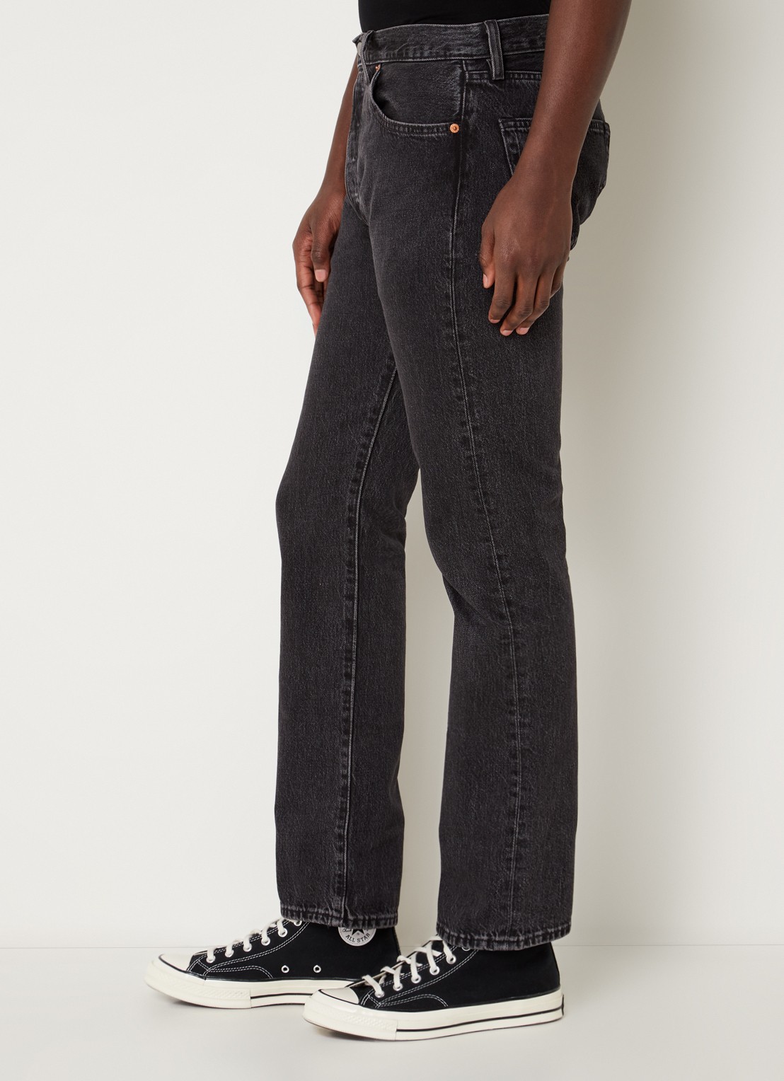 Levi's 501 straight leg jeans met gekleurde wassing - detail 5 zwart