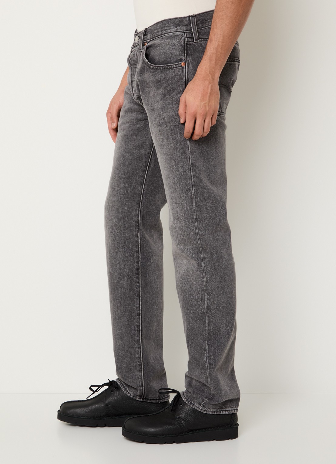 Levi's 501 straight leg jeans met gekleurde wassing - detail 4 donkergrijs