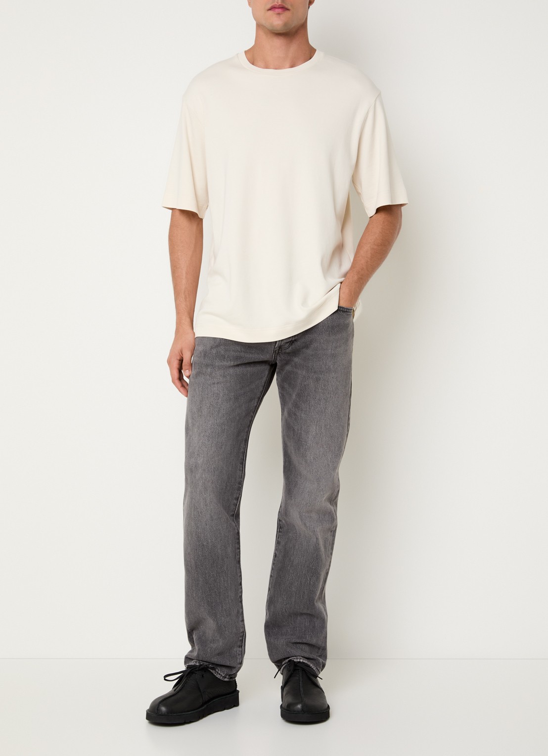 Levi's 501 straight leg jeans met gekleurde wassing - voorkant 2 donkergrijs