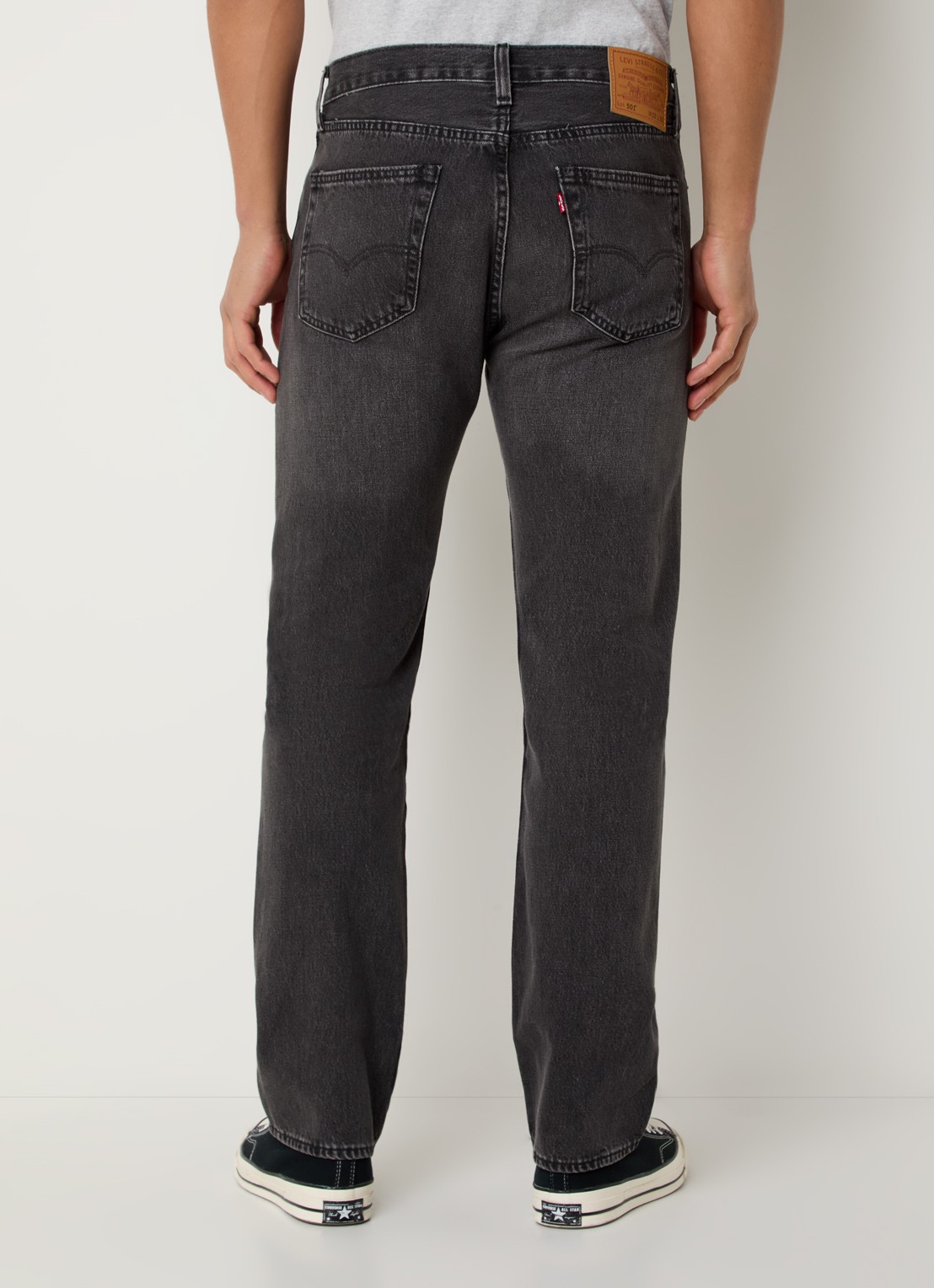 Levi's 501 straight leg jeans met gekleurde wassing - achterkant donkergrijs