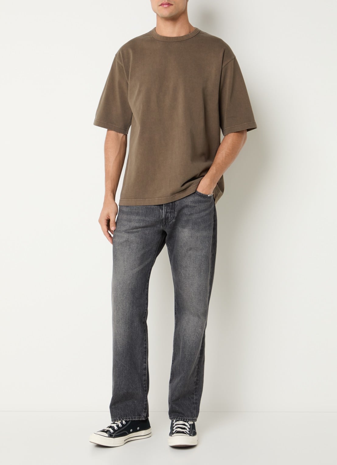 Levi's 501 straight leg jeans met gekleurde wassing - voorkant 2 middengrijs