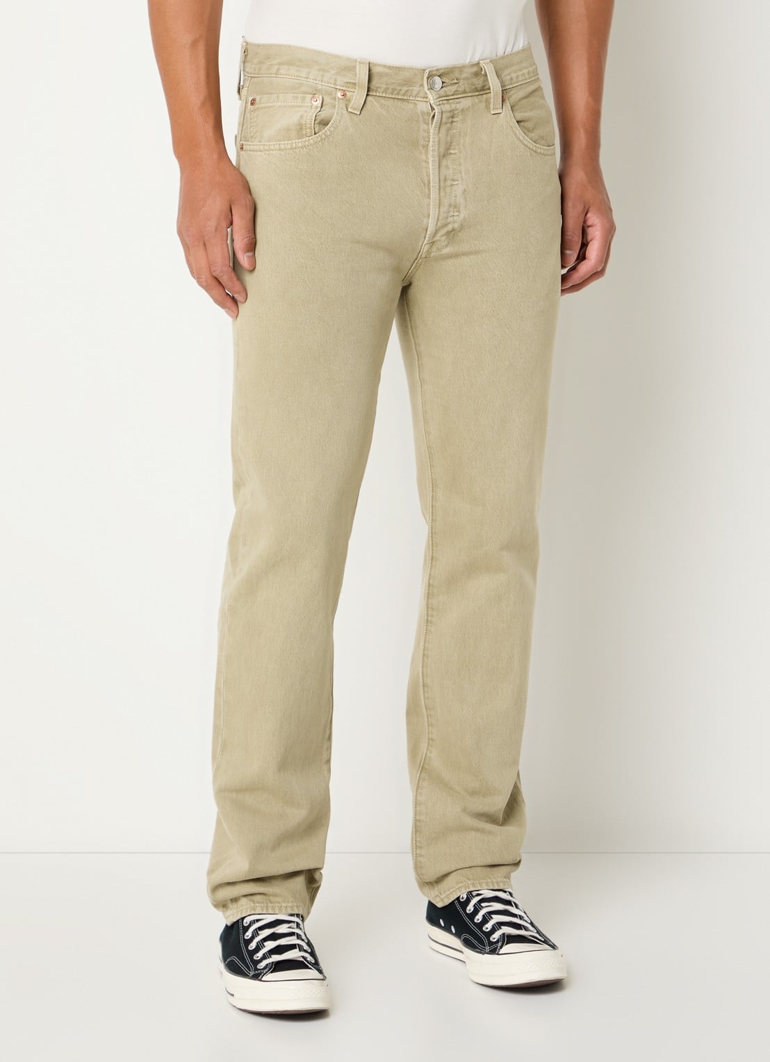 Levi's 501 straight leg jeans met gekleurde wassing - detail zand