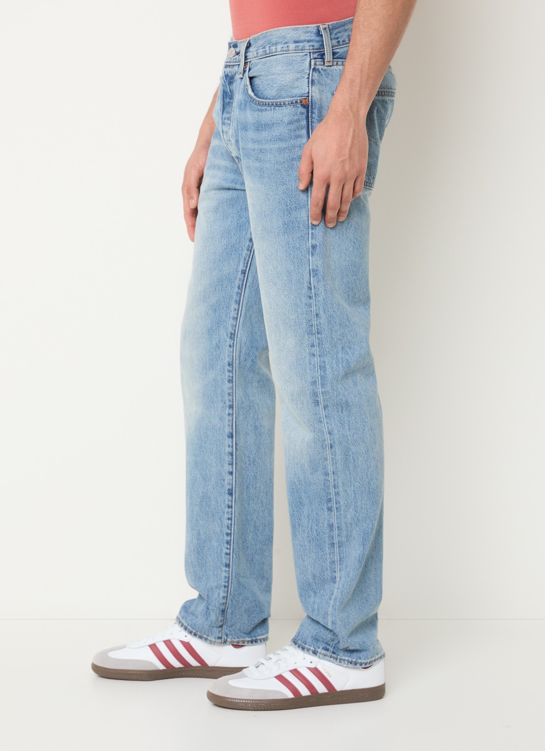 Levi's 501 straight leg jeans met lichte wassing - detail 5 indigo