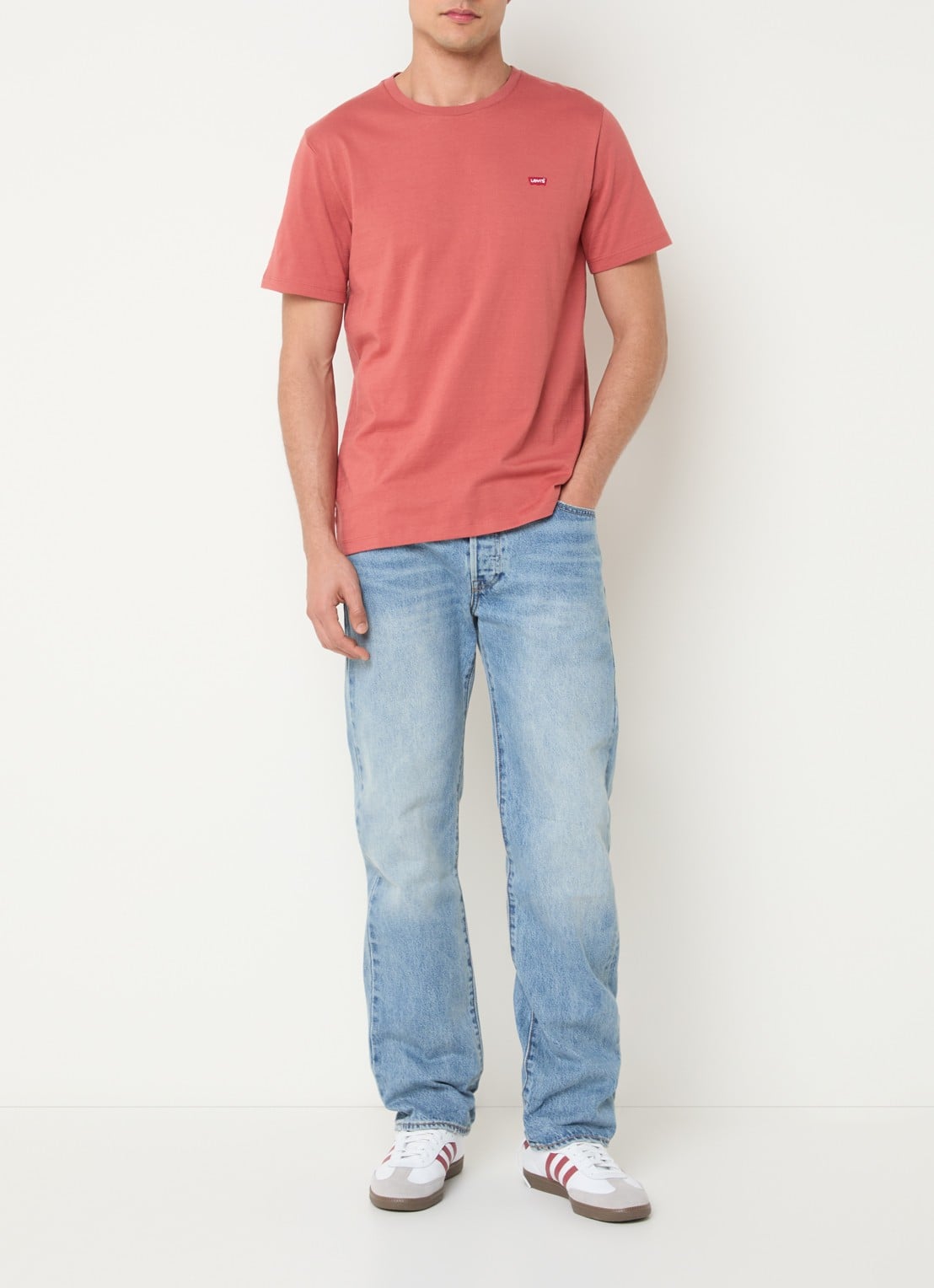 Levi's 501 straight leg jeans met lichte wassing - voorkant 3 indigo