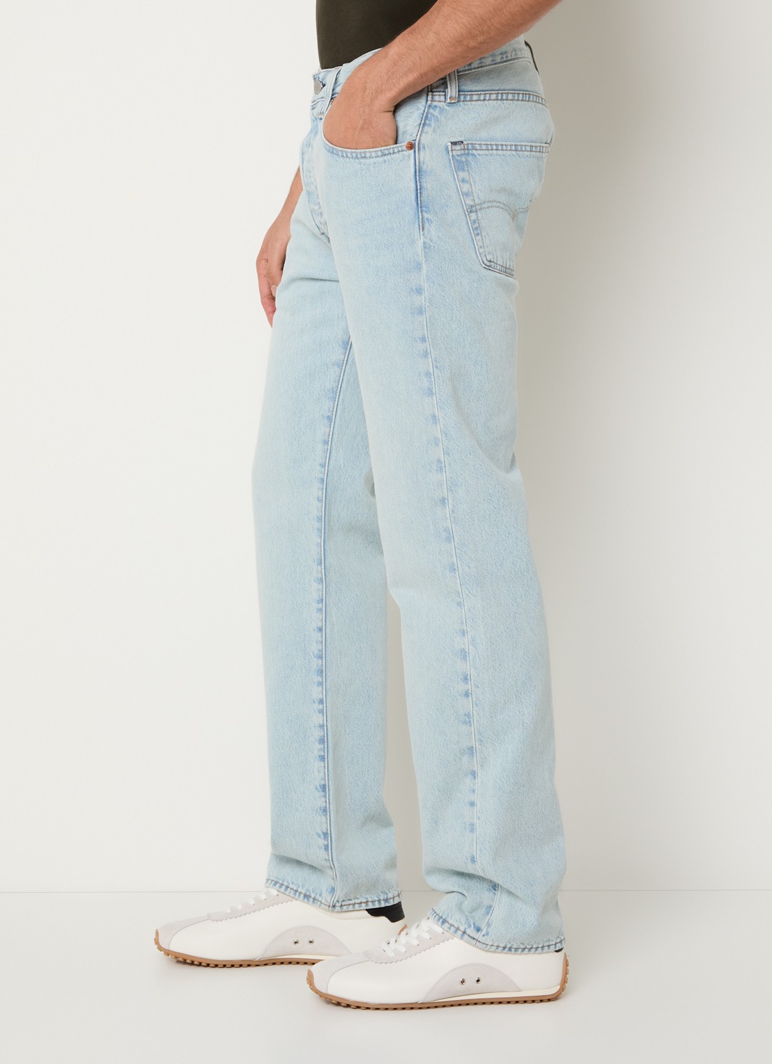 Levi's 501 straight leg jeans met lichte wassing - detail 5 indigo