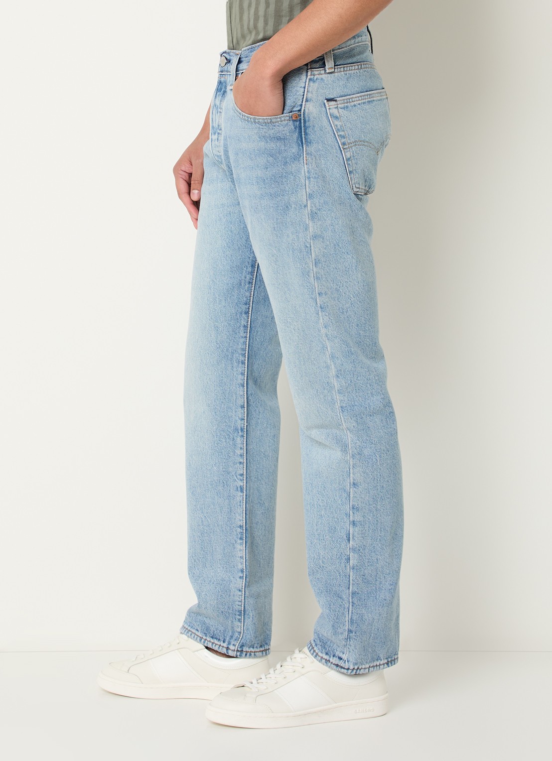 Levi's 501 straight leg jeans met lichte wassing - detail 3 indigo