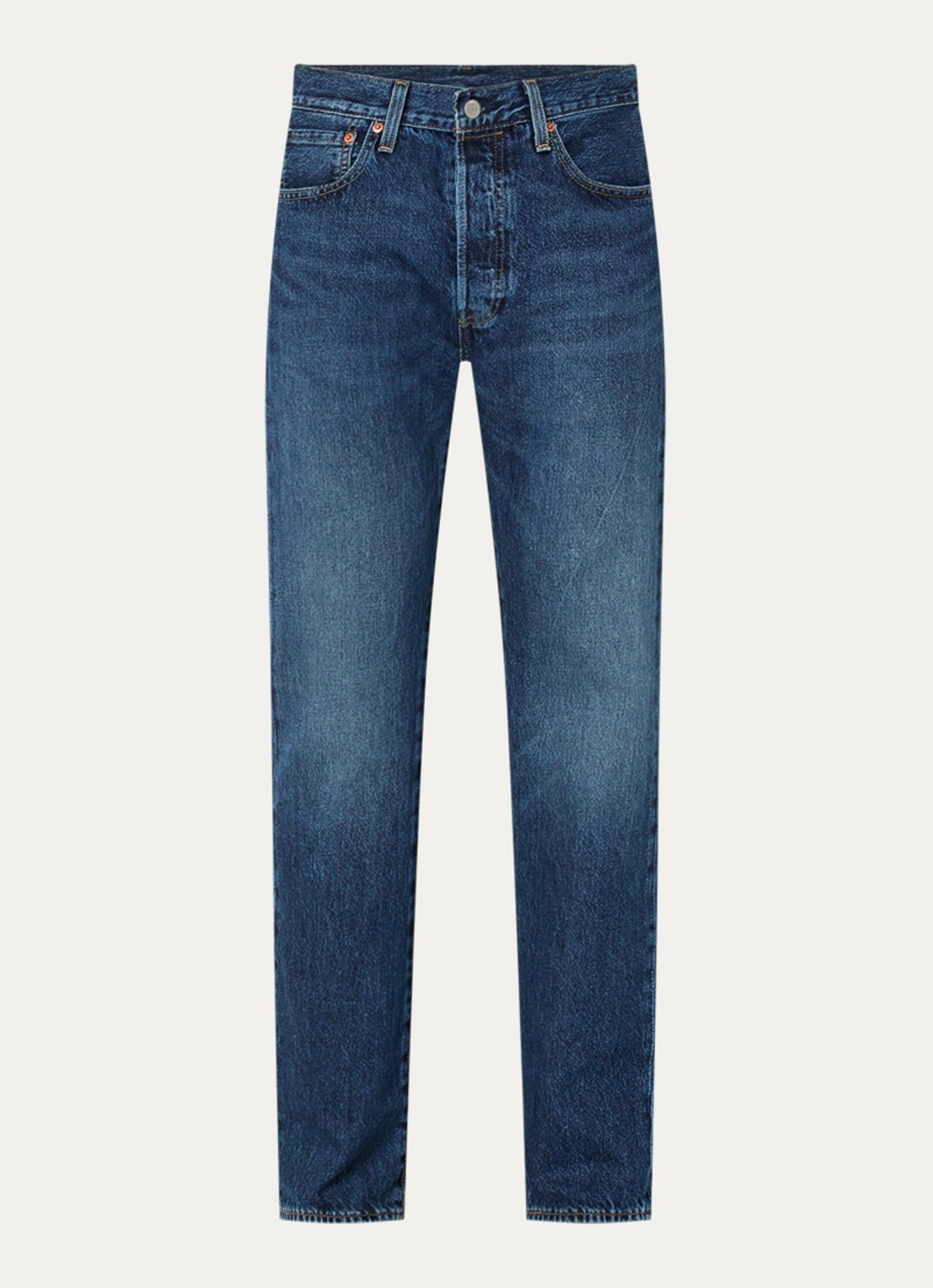 Levi's 501 straight leg jeans met medium wassing - voorkant 2 indigo