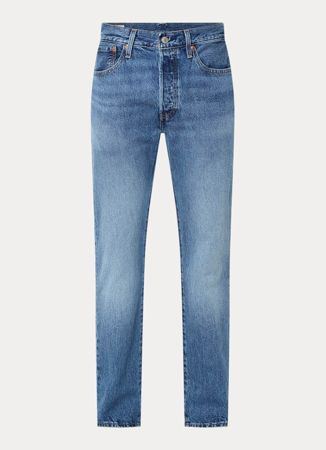 Levi's 501 straight leg jeans met medium wassing - voorkant indigo