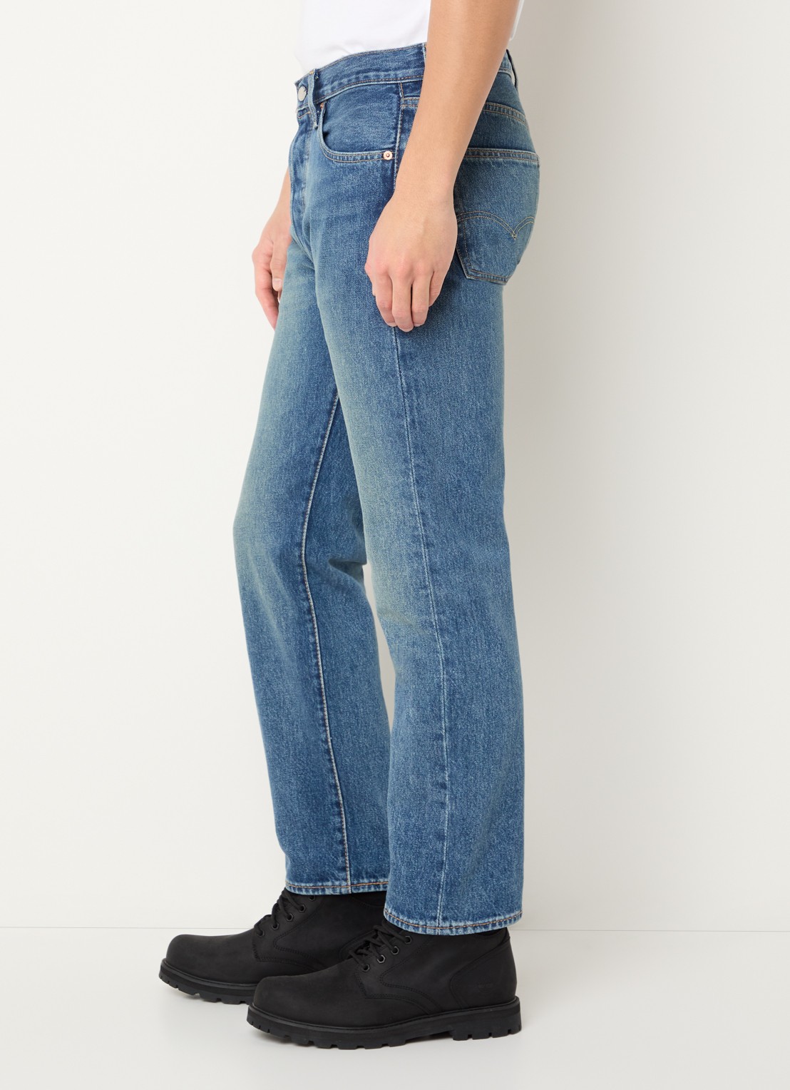 Levi's 501 straight leg jeans met medium wassing - detail 3 indigo