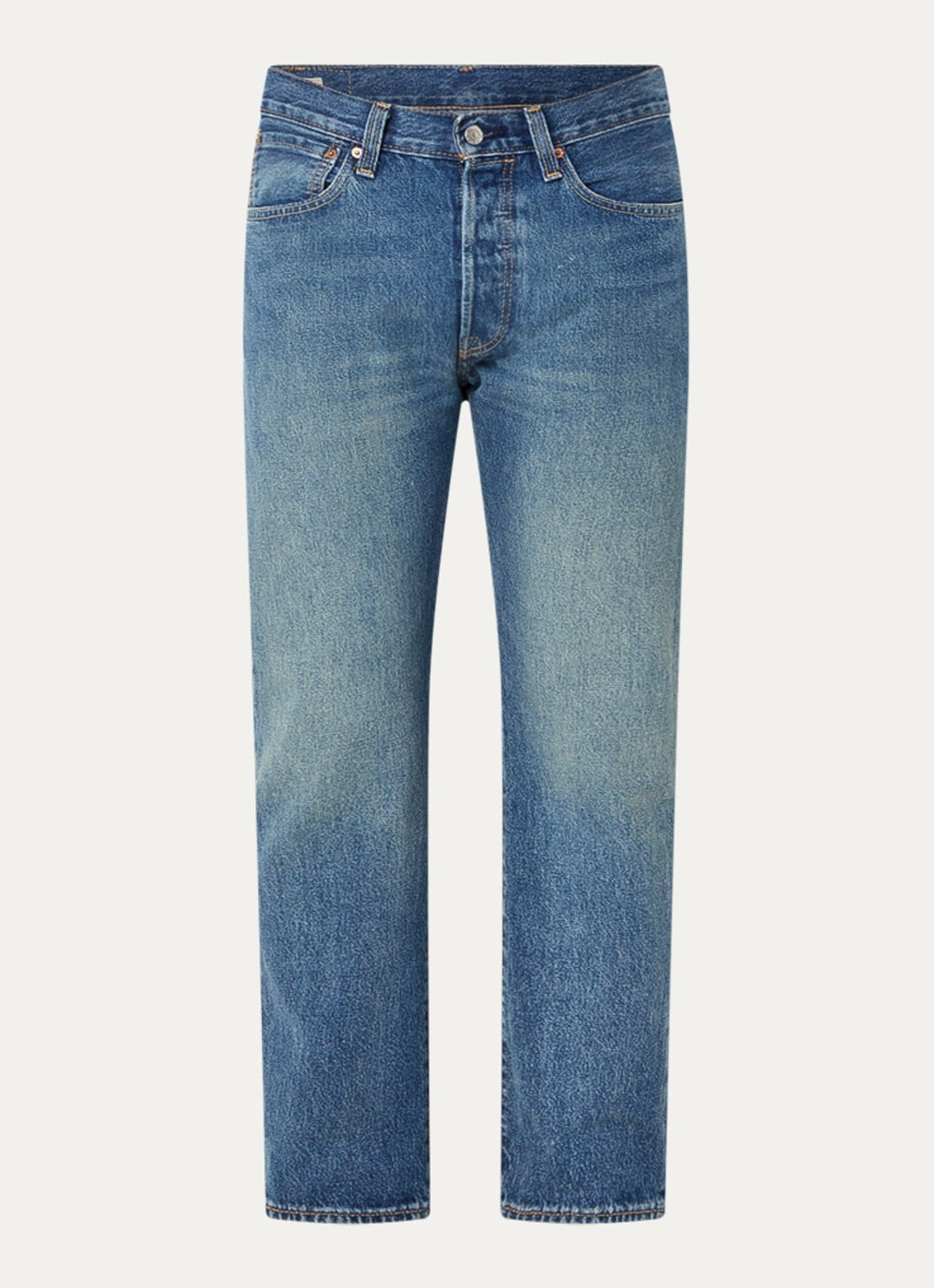 Levi's 501 straight leg jeans met medium wassing - voorkant 4 indigo