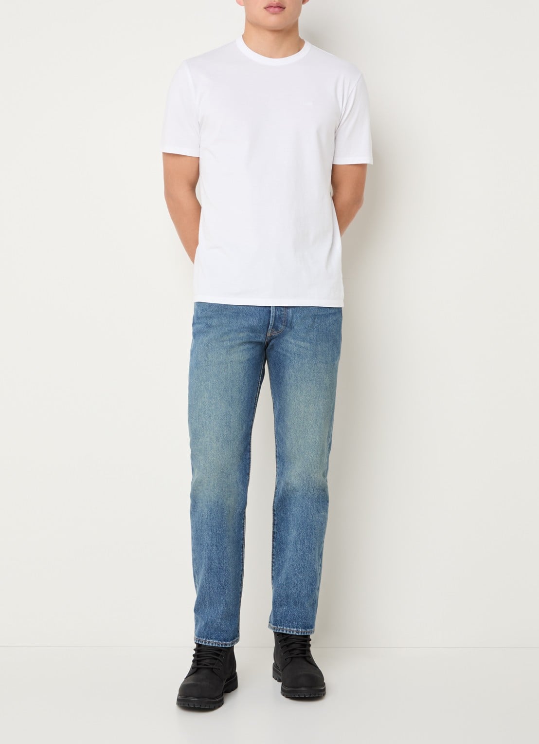 Levi's 501 straight leg jeans met medium wassing - voorkant 5 indigo