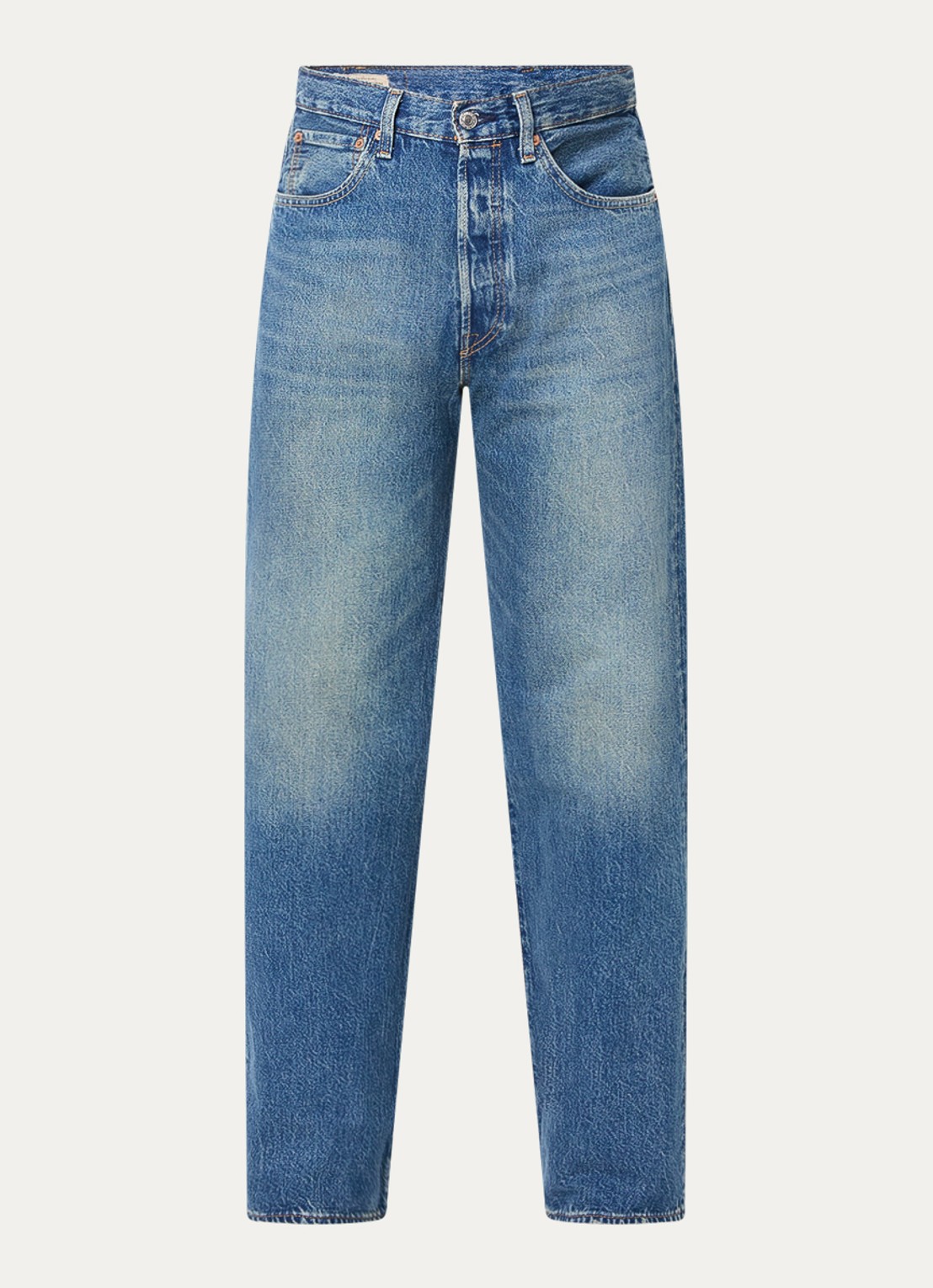 Levi's 501 straight leg jeans met medium wassing - voorkant indigo
