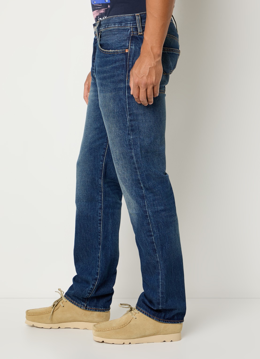 Levi's 501 straight leg jeans met medium wassing - detail 4 indigo