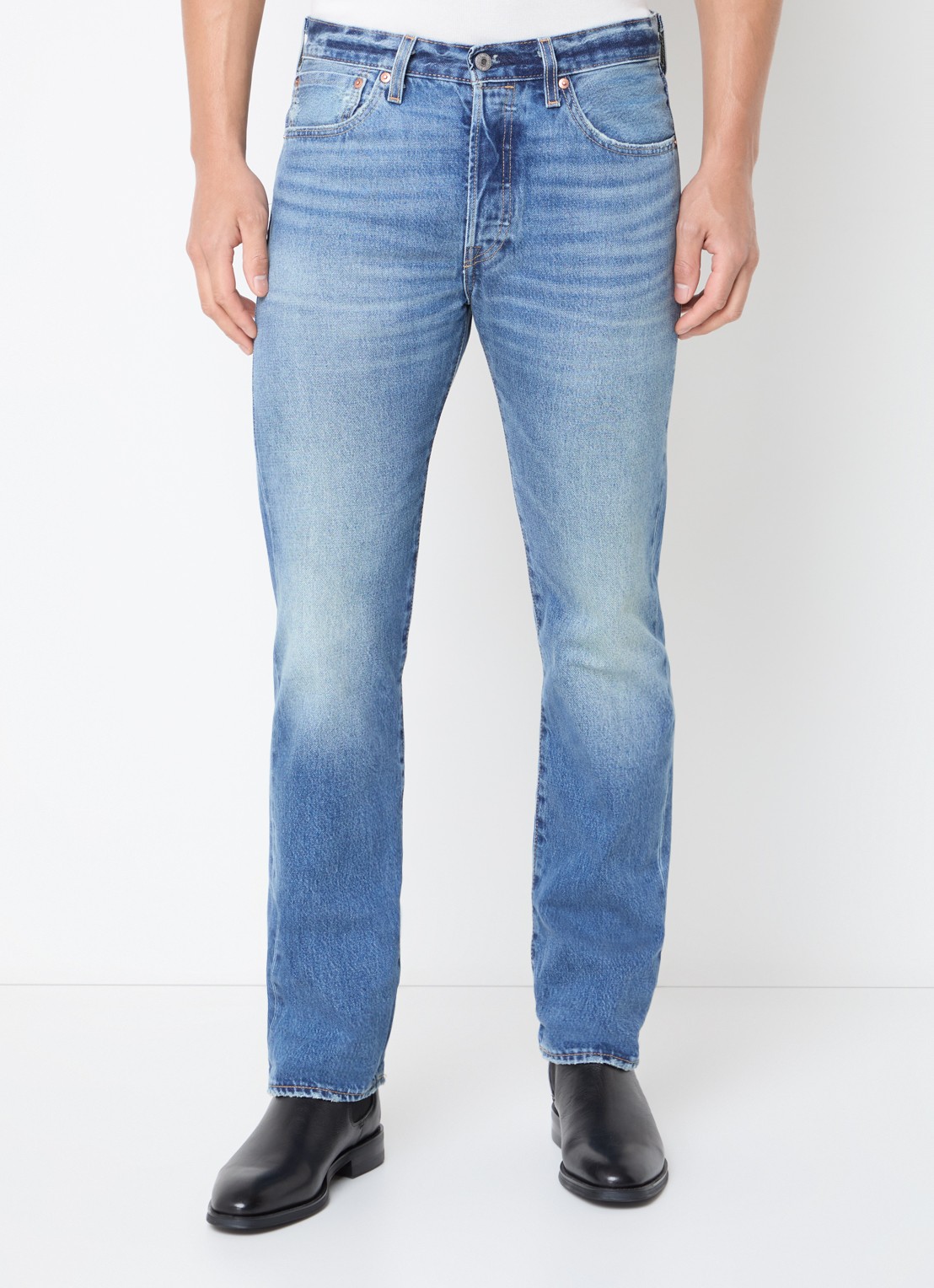 Levi's 501 straight leg jeans met steekzakken - detail 4 indigo