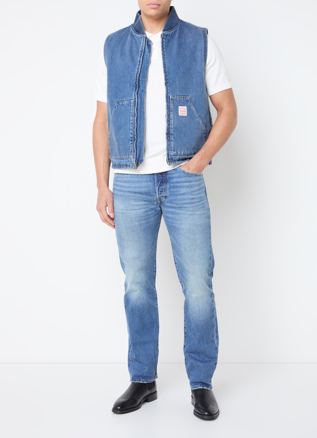 Levi's 501 straight leg jeans met steekzakken - voorkant 3 indigo