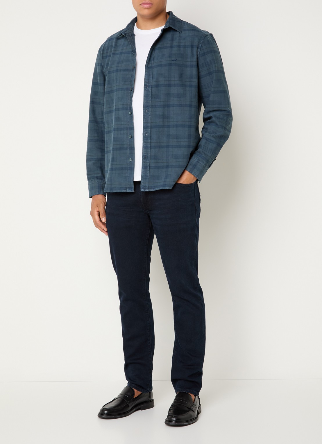 Levi's 502 Slim fit jeans met donkere wassing en steekzakken - voorkant 2 indigo